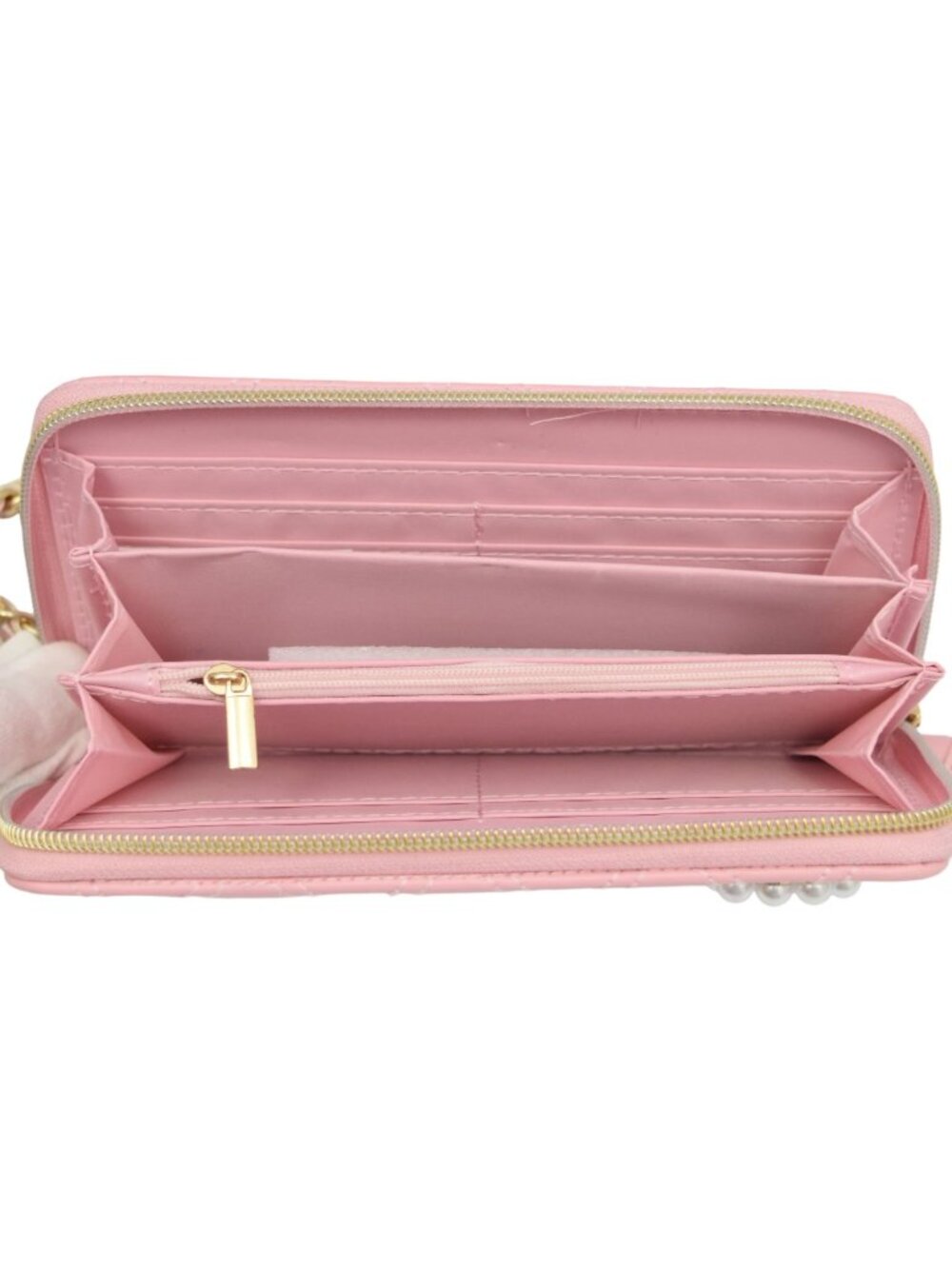 Claires Wristlet Initial A in Pearls Blush Pink Quilted - Picture 5 of 7